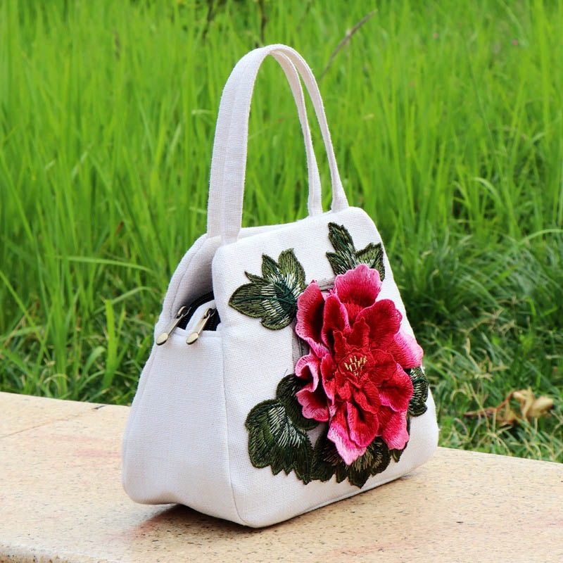 Ethnische Tasche Mit Blumenstickerei