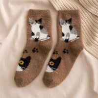 Plüschsocken Mit Katzenmuster