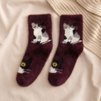 Plüschsocken Mit Katzenmuster