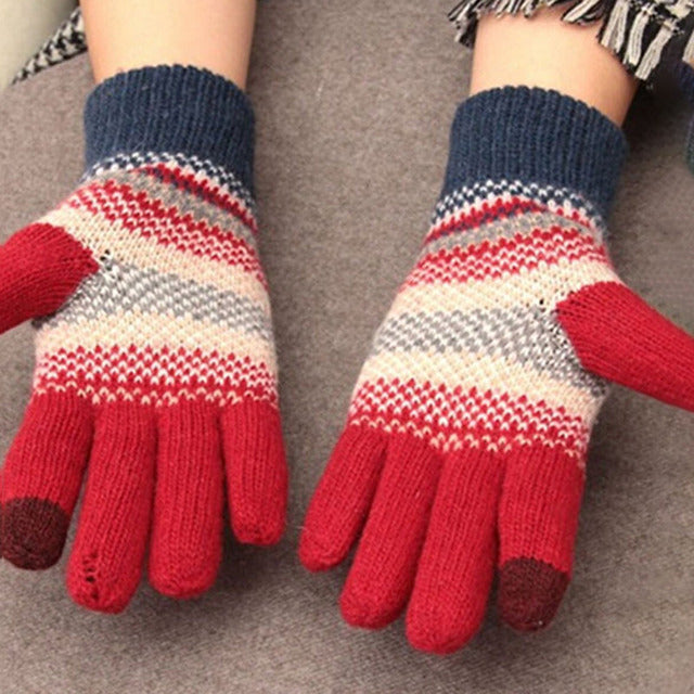 Warme Strickhandschuhe