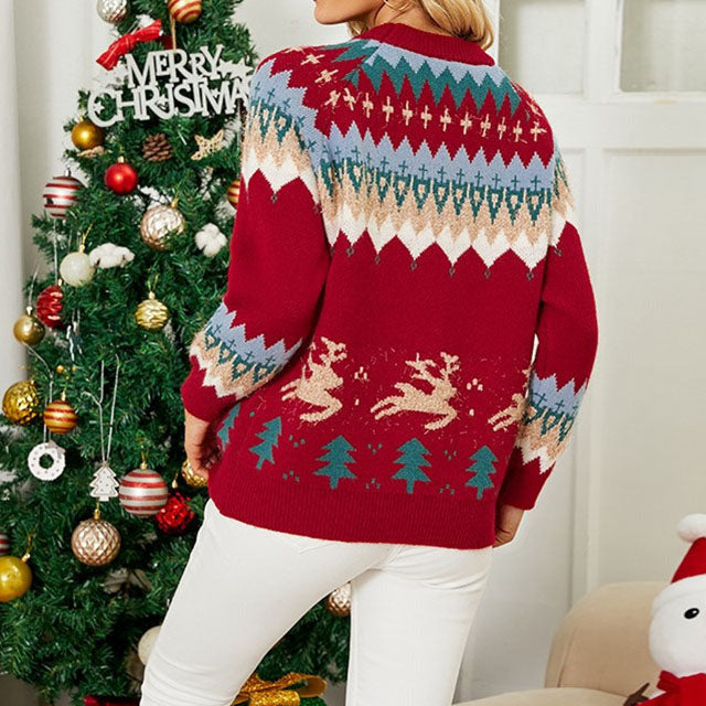 Weihnachten Lässiger Strickpullover