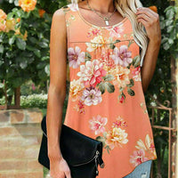Patchwork-Tanktop Mit Blumendruck