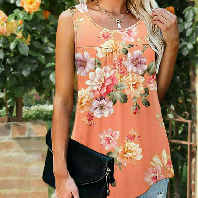 Patchwork-Tanktop Mit Blumendruck