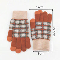 Vintage Karierte Warme Handschuhe
