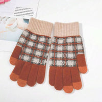 Vintage Karierte Warme Handschuhe