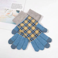 Vintage Karierte Warme Handschuhe