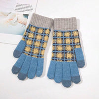 Vintage Karierte Warme Handschuhe