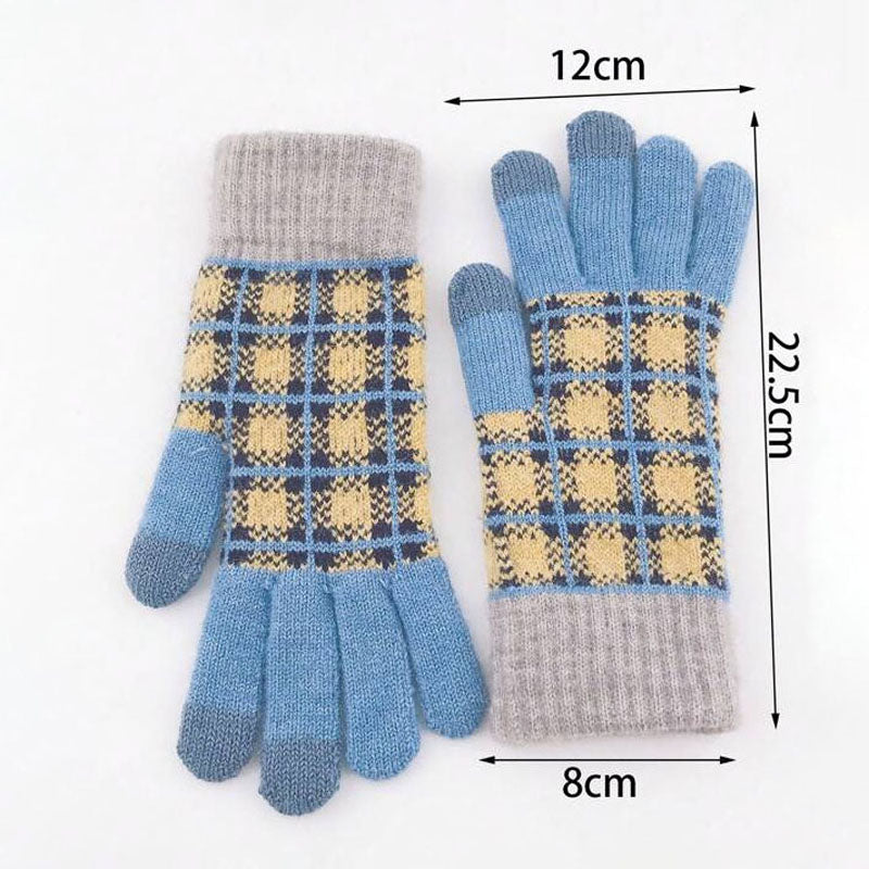 Vintage Karierte Warme Handschuhe