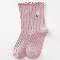 Lässige Socken Mit Blumenstickerei