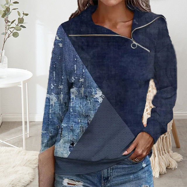 Lässiges Patchwork-Sweatshirt