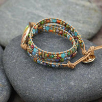 Handgemachtes Buntes Naturstein Armband