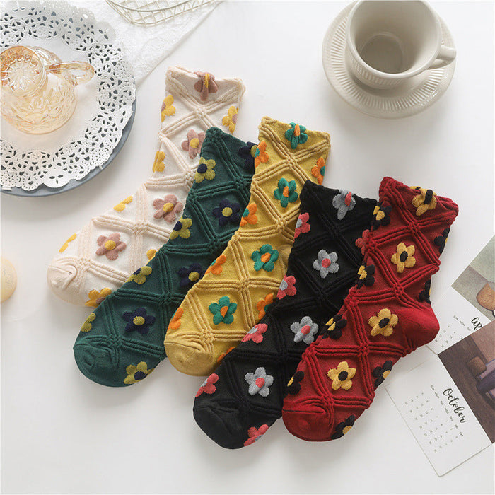 Vintage Lässige Blumensocken