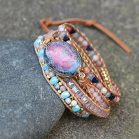 Handgemachtes Buntes Naturstein Armband