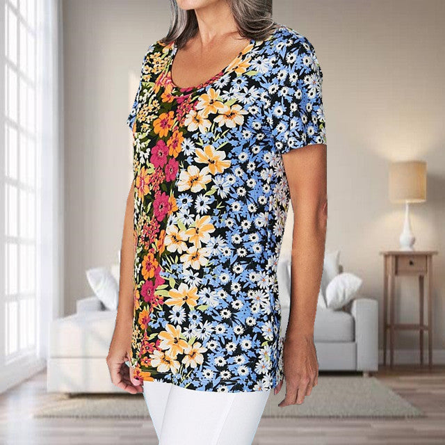 Buntes Blumen-T-Shirt