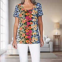 Buntes Blumen-T-Shirt