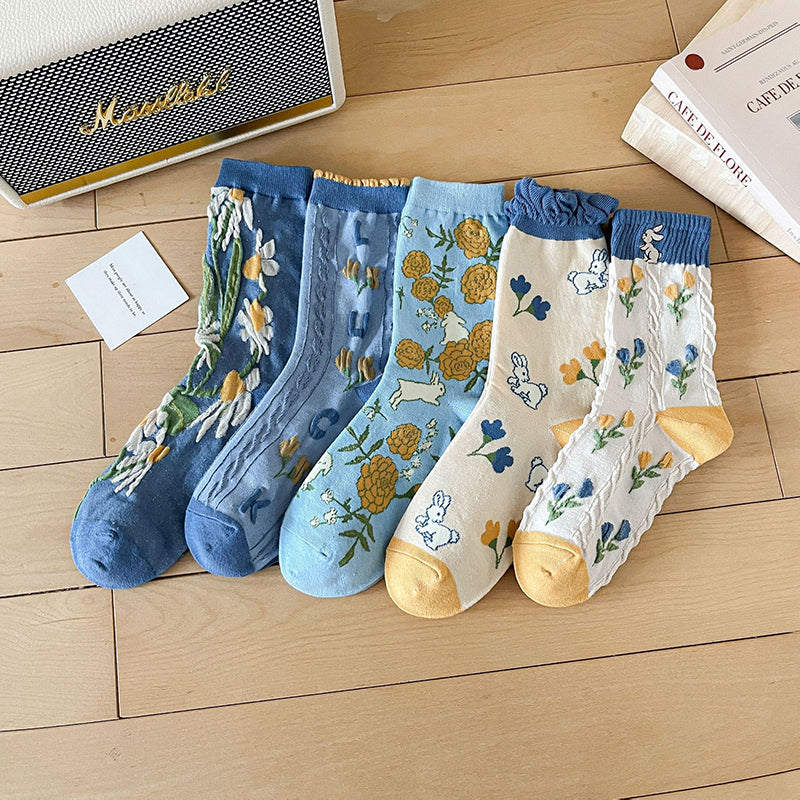 Lässige Blumensocken