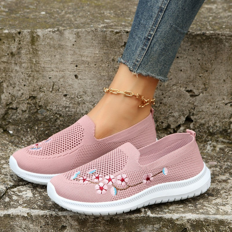 Atmungsaktive Schuhe Mit Blumenstickerei