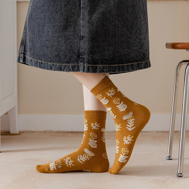 Packung Mit 5 Paar Blumensocken