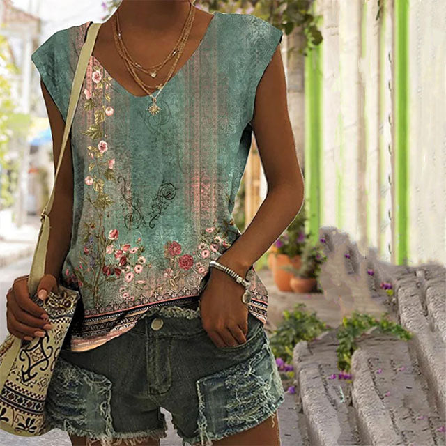 Vintage Tanktop Mit Blumendruck