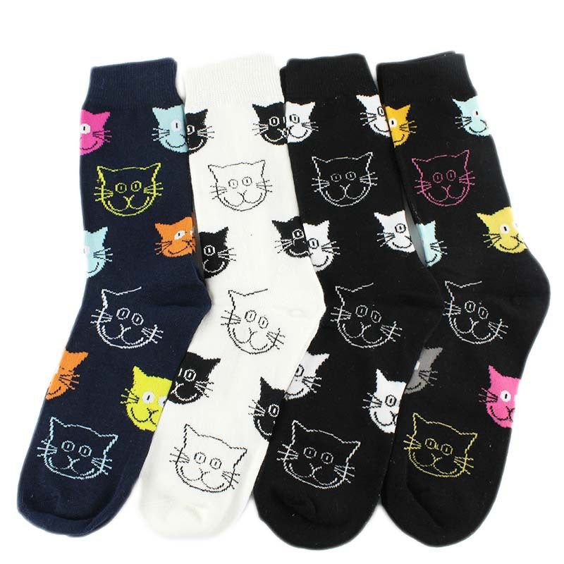 Lässige Socken Mit Katzenmuster