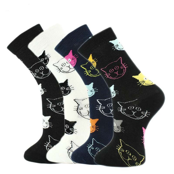 Lässige Socken Mit Katzenmuster