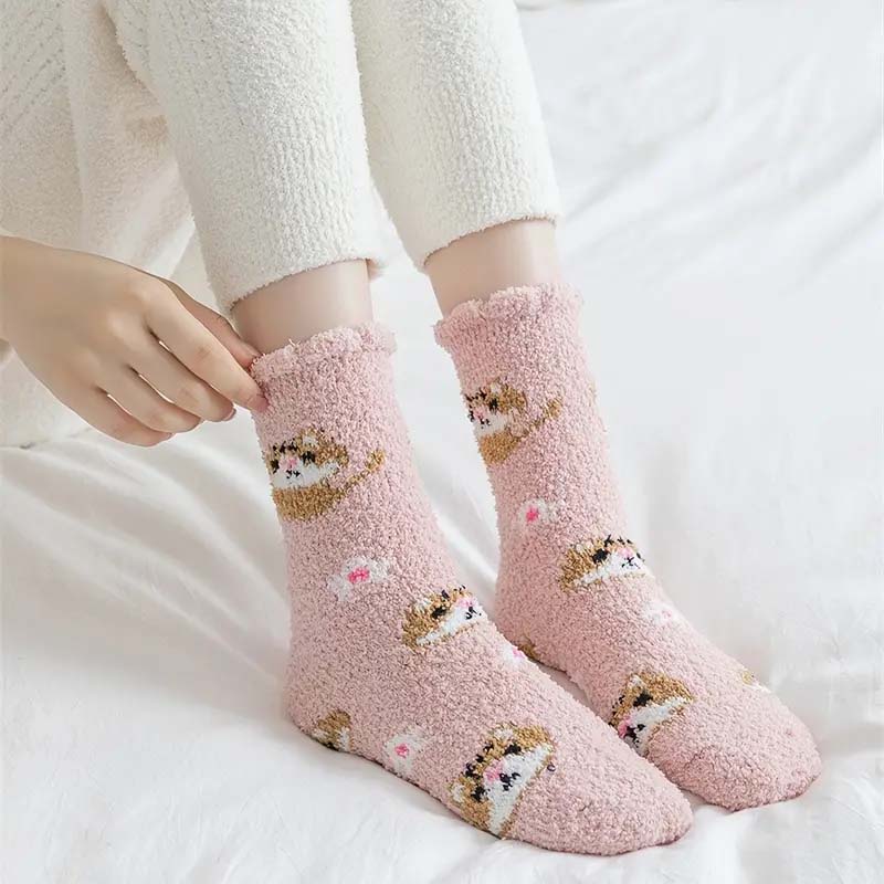 Wärme Socken Mit Katzen-Druck