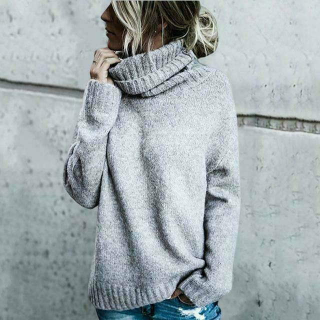 Eleganter Rollkragen-Strickpullover