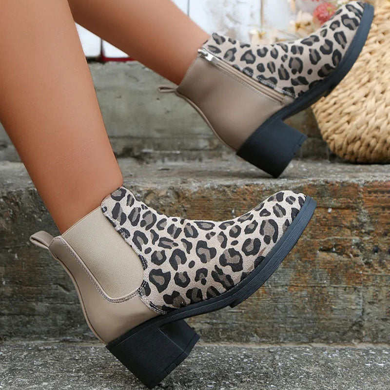 Vintage Stiefel Mit Leopardenmuster