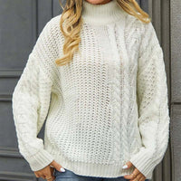 Lässiger Pullover Mit Zopfmuster