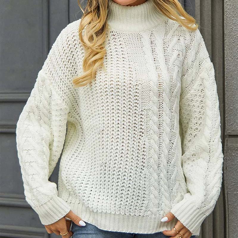 Lässiger Pullover Mit Zopfmuster