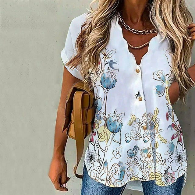 Lässige Bluse Mit Blumendruck