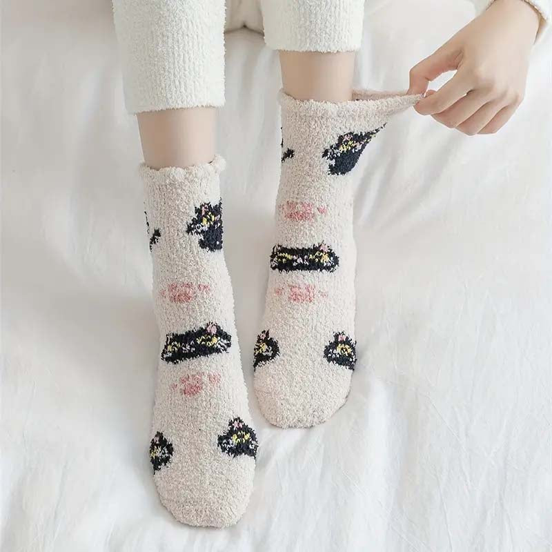 Wärme Socken Mit Katzen-Druck