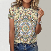 T-Shirt Mit Vintage-Blumendruck