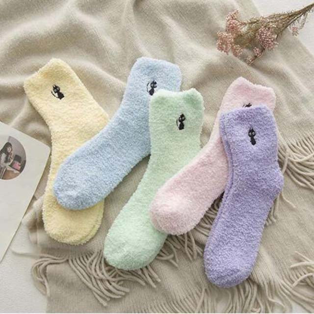 Plüschsocken Mit Katzenmuster