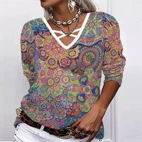 Bunte Bluse Mit Geometrischem Druck