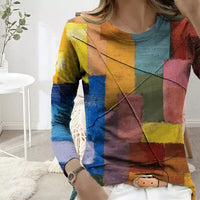 Buntes T-Shirt Mit Geometrischem Druck