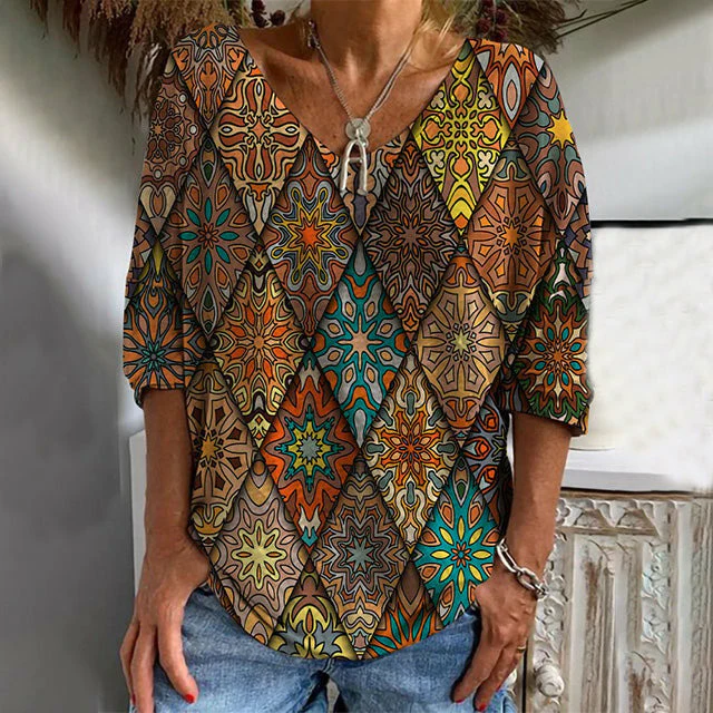 Langarm-T-Shirt Mit Vintage-Print