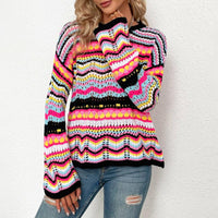 Bunt Gestreifter Strickpullover