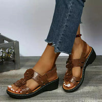 Keilsandalen Mit 3D-Blumendekoration
