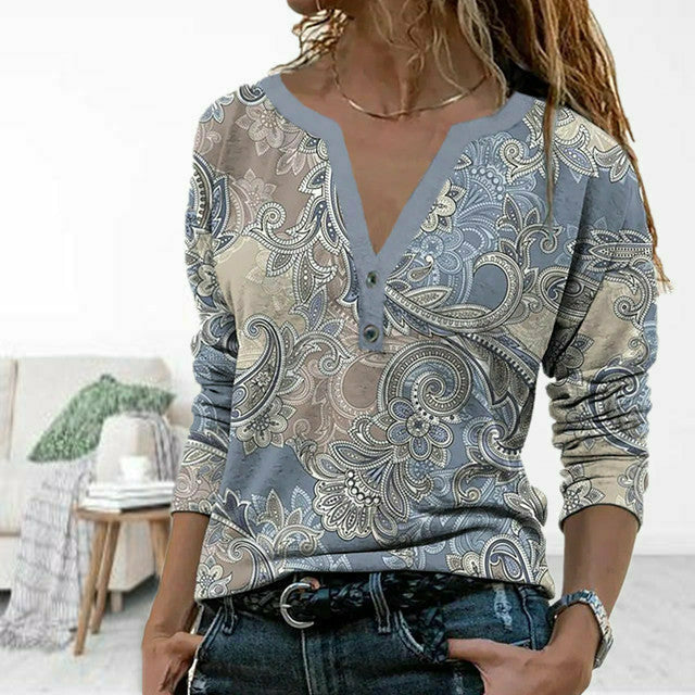 Vintage Bedruckte Bluse