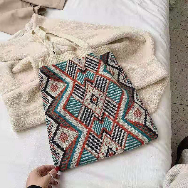 Lässige Geometrische Stricktasche