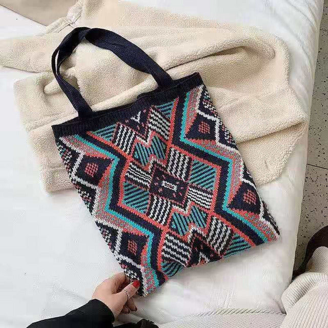 Lässige Geometrische Stricktasche