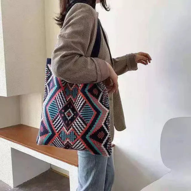 Lässige Geometrische Stricktasche