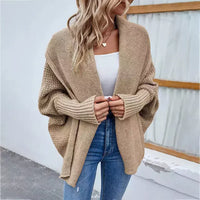 Lässige Einfarbige Strickjacke