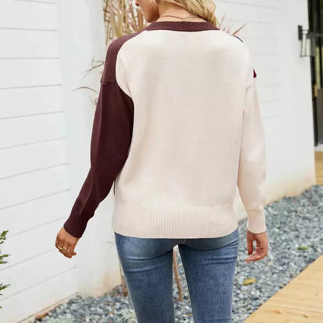 Lässiger Gestreifter Strickpullover