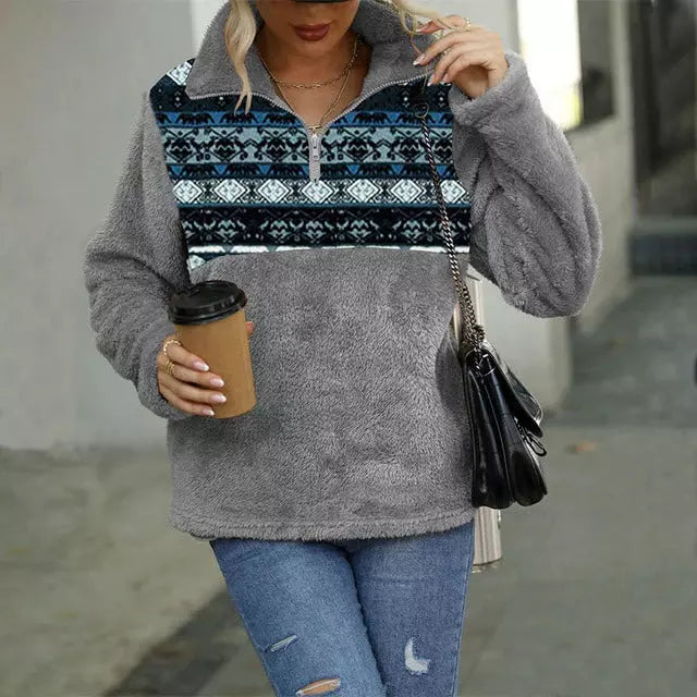 Lässiger Pullover Mit Geometrischem Print