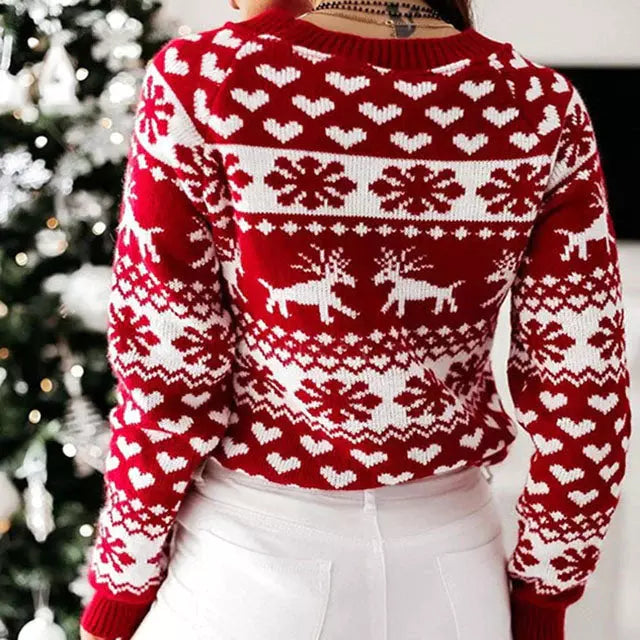 Weihnachten Lässiger Strickpullover