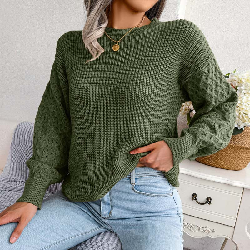 Lässige Einfarbige Strickpullover