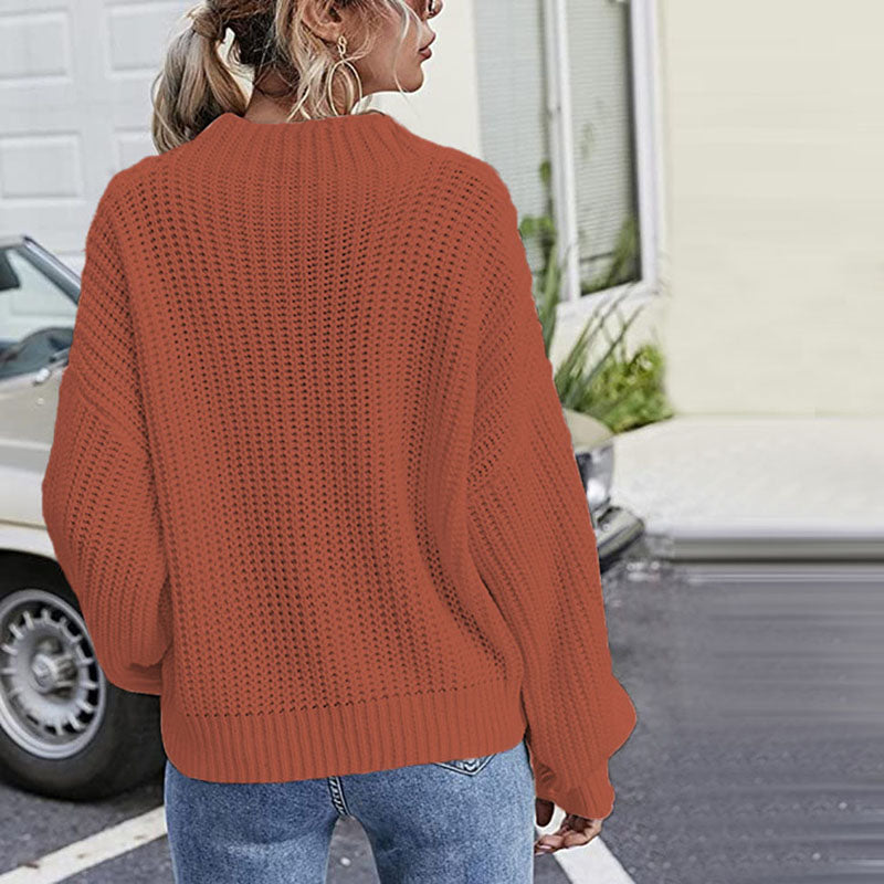 Lässiger Pullover Mit Zopfmuster