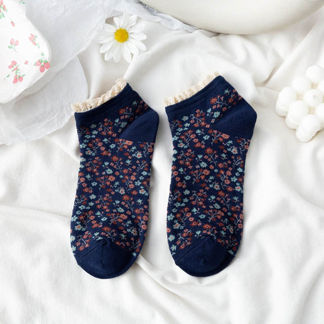 Vintage Lässige Blumensocken